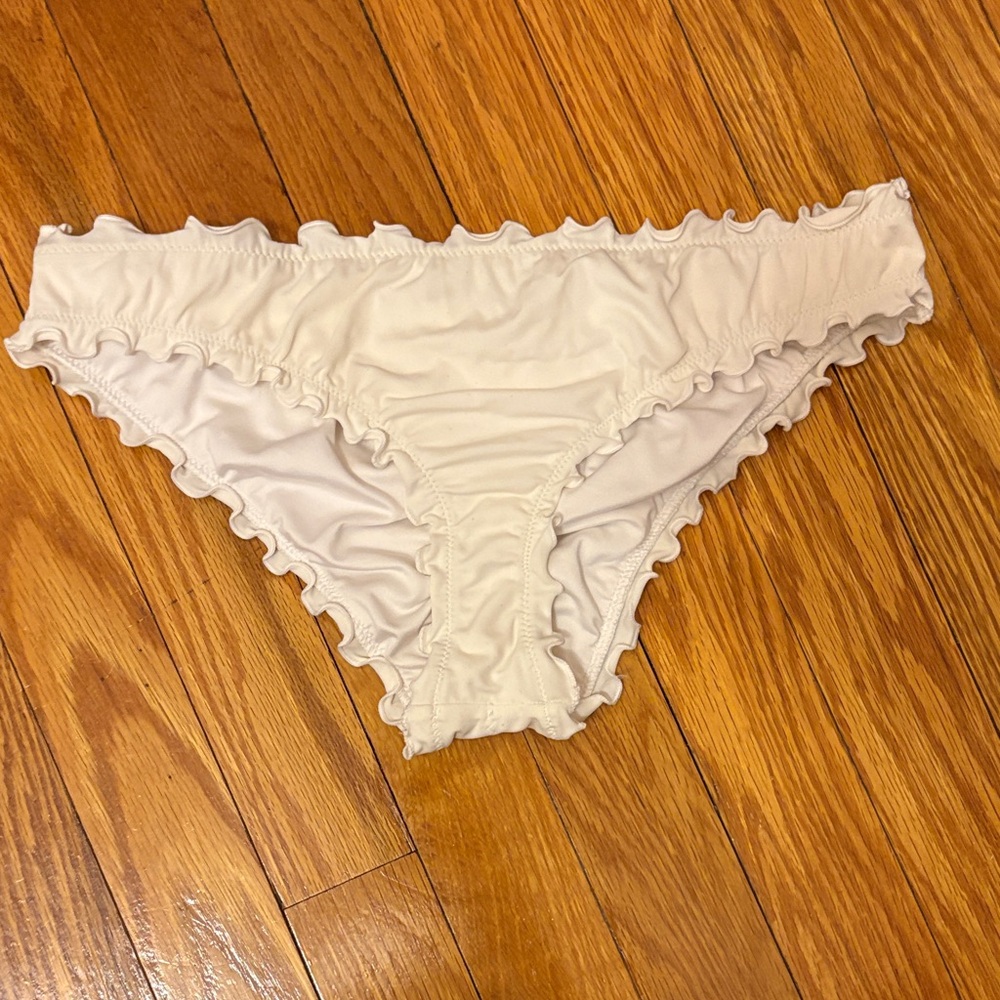 Shade & Shore White Ruffle Bikini Bottom